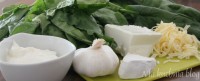 makaron szpinak sery  pleśniowy czosnek feta