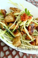 cukiniowe spaghetti Kurczak cukinia na surowo fit zdrowe szybkie danie proste czerwone pesto drob